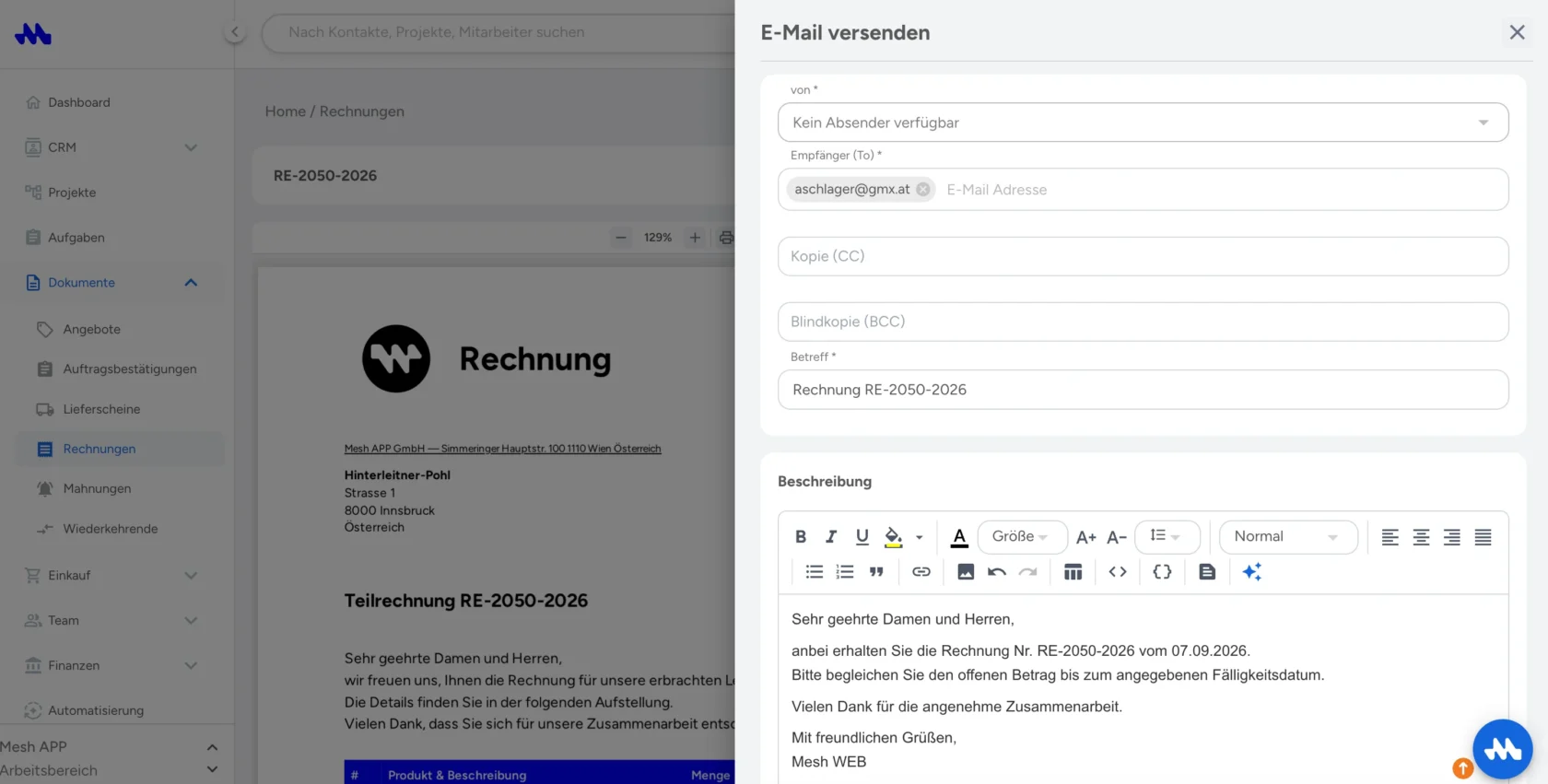 Per E-Mail versenden